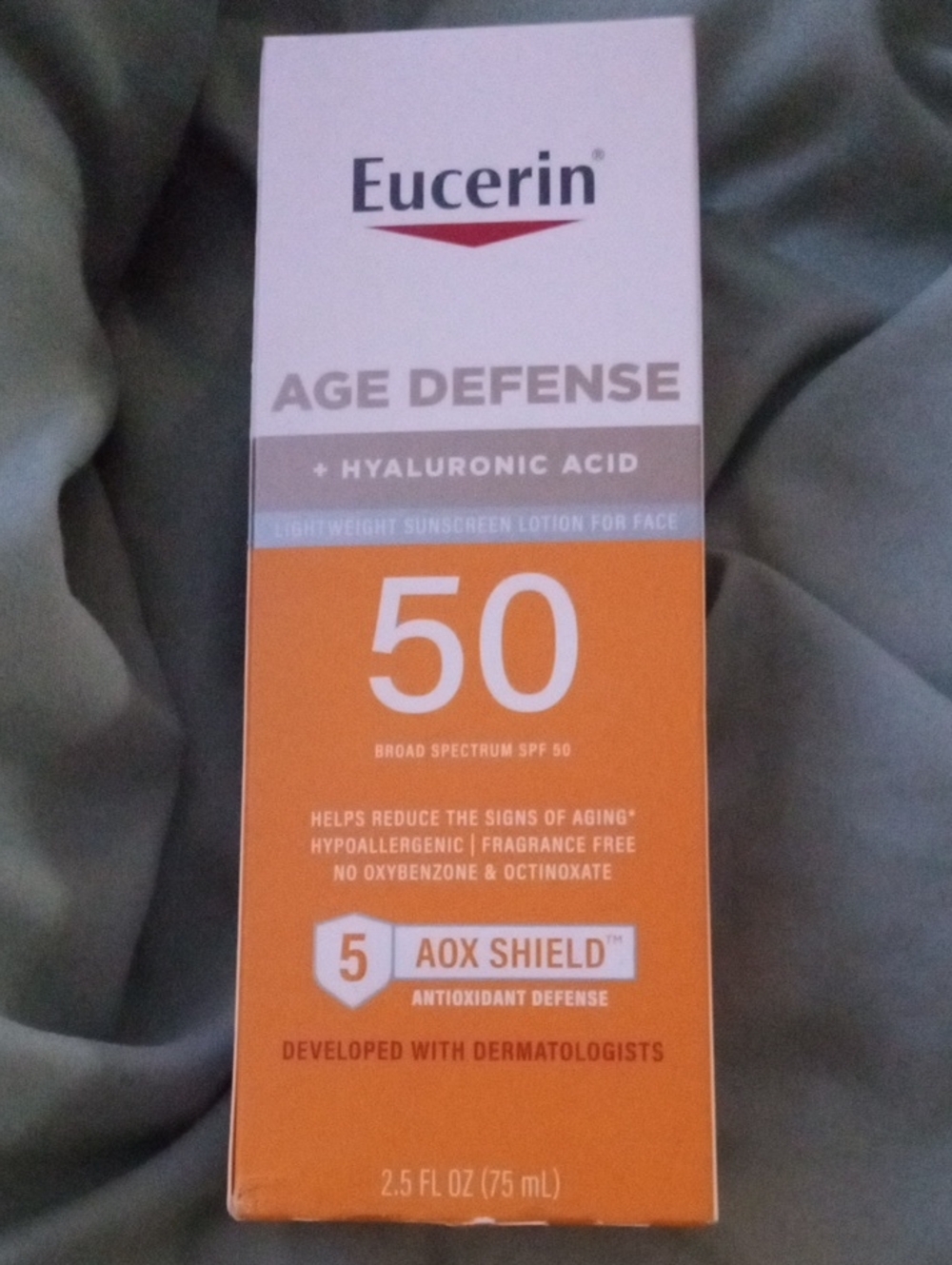 Eucerin Age Defense SPF 50 Lightweight Sunscreen + Hyaluronic Acid 5Aox Shield